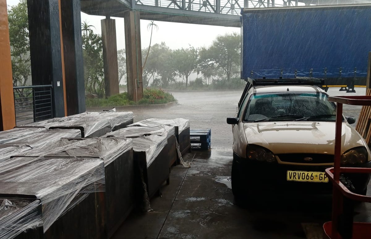 Overhead walkway canopies